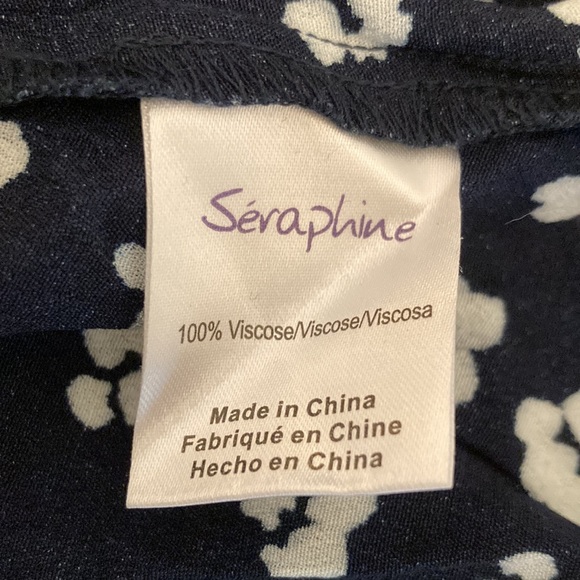 Seraphine Navy Floral Wrap Maternity Dress Size 8 - Picture 11 of 11